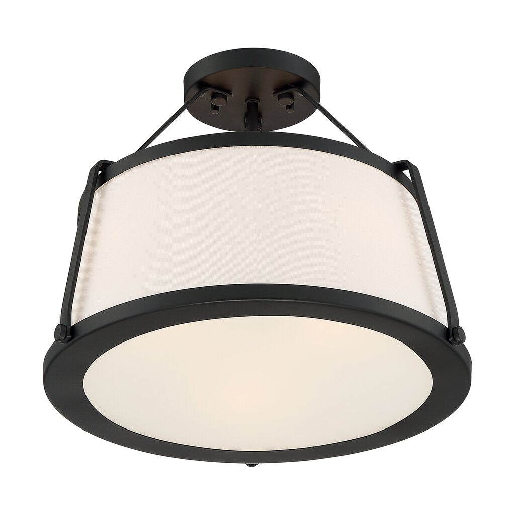 Satco 60-6998 Semi Flush Fixture Cutty; 3 Light; Semi-Flush Matte