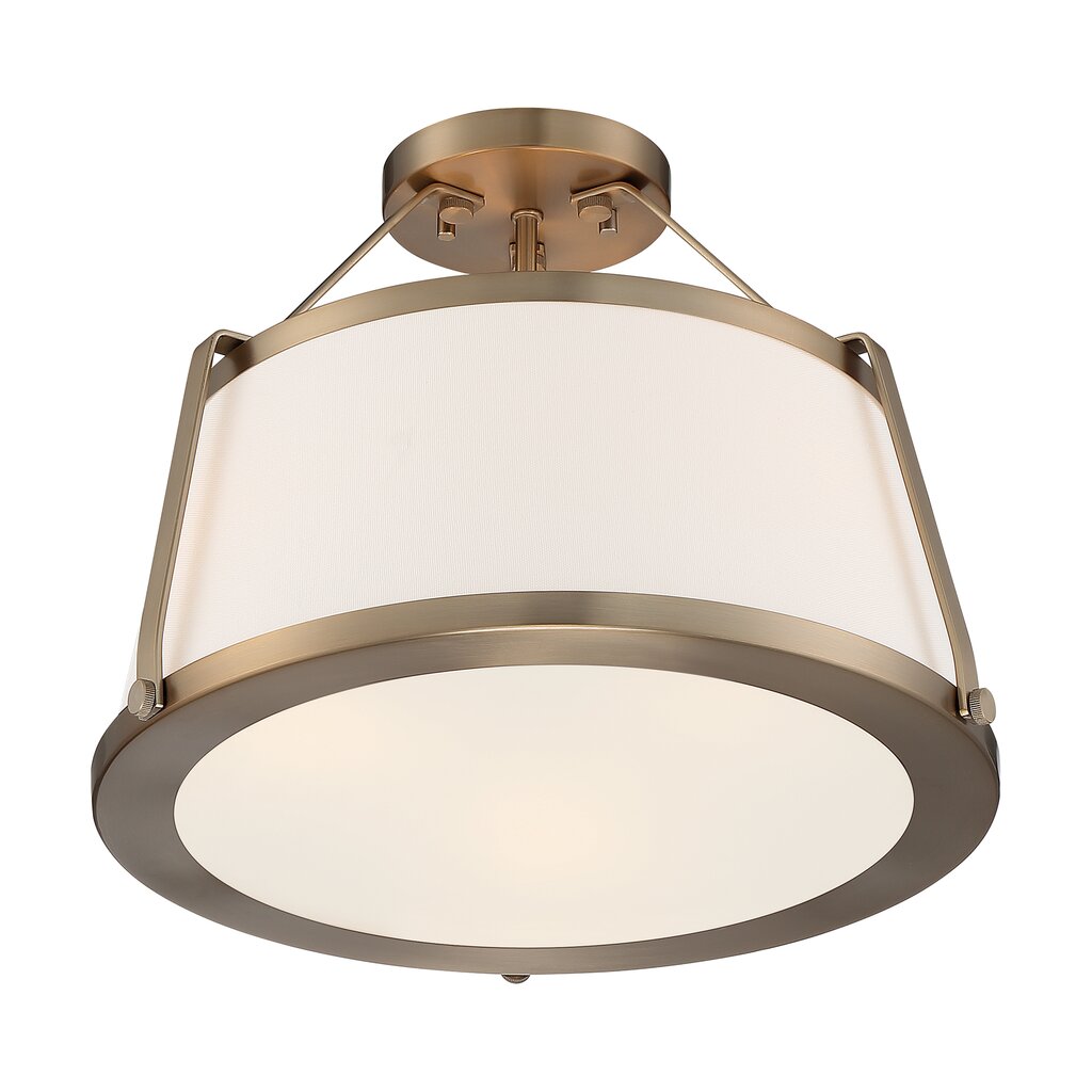 Satco 60-6997 Semi Flush Fixture Cutty; 3 Light; Semi-Flush Burnished