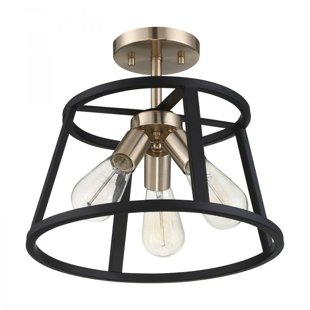 Satco 60-6643 Semi Flush Fixture Chassis; 3 Light; Semi-Flush Mount