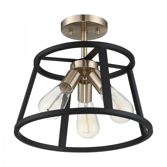 Satco 60-6643 Semi Flush Fixture Chassis; 3 Light; Semi-Flush Mount
