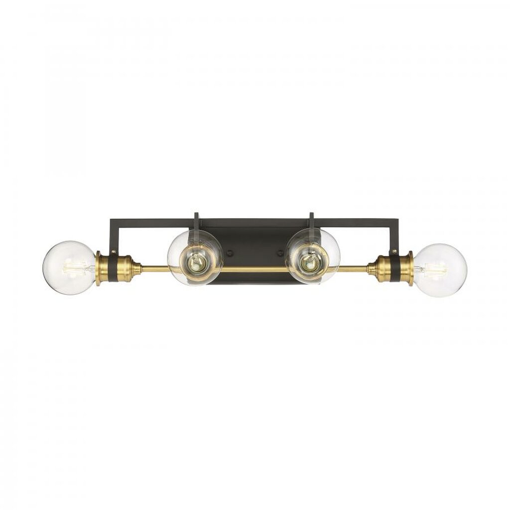 Satco 60-6974 Vanity Fixture Intention; 4 Light; Warm Brass and Black