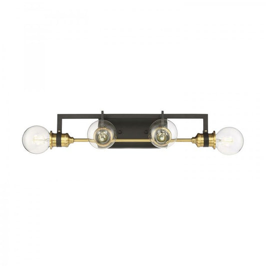 Satco 60-6974 Vanity Fixture Intention; 4 Light; Warm Brass and Black