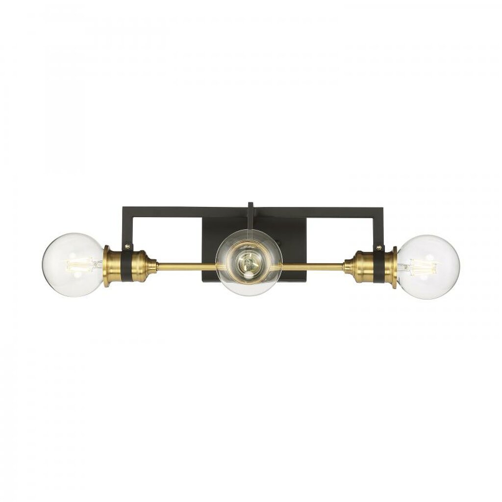 Satco 60-6973 Vanity Fixture Intention; 3 Light; Warm Brass and Black