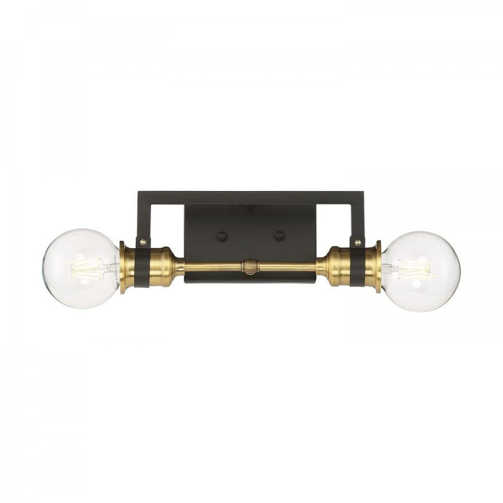 Satco 60-6972 Vanity Fixture Intention; 2 Light; Warm Brass and Black