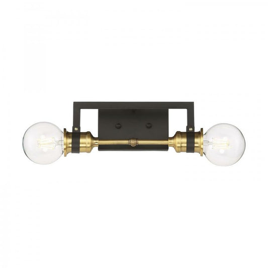 Satco 60-6972 Vanity Fixture Intention; 2 Light; Warm Brass and Black