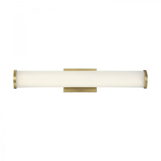 Satco 62-1592 26W LED Vanity Fixture Lena; Brushed Brass with Striped