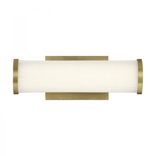 Satco 62-1591 13W LED Vanity Fixture Lena; Brushed Brass with Striped