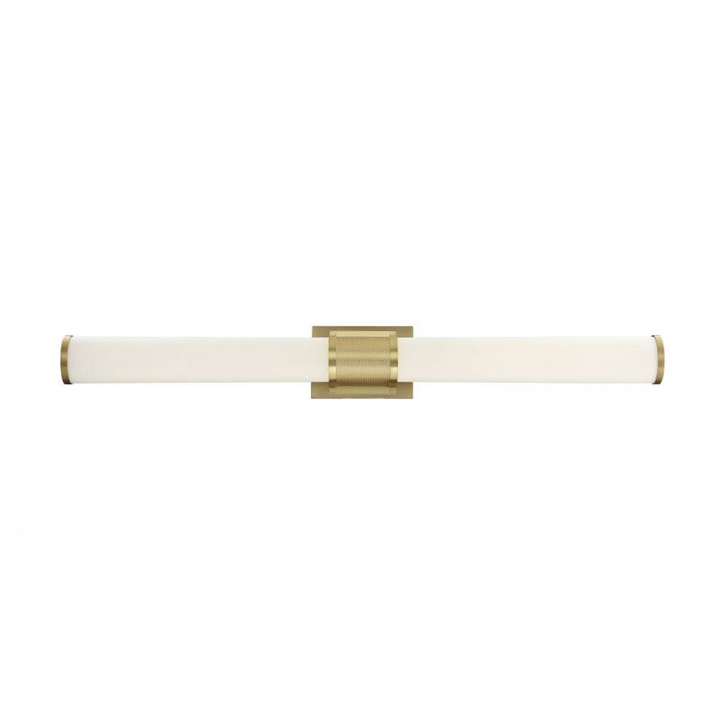 Satco 62-1603 39W LED Vanity Fixture Caper; Brushed Brass with Frosted