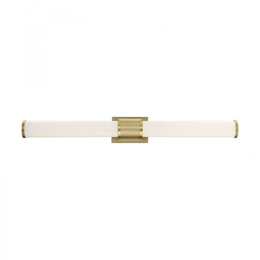 Satco 62-1603 39W LED Vanity Fixture Caper; Brushed Brass with Frosted