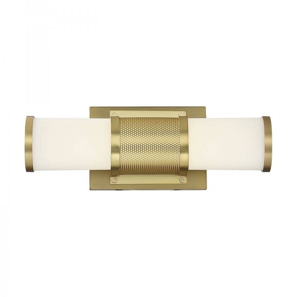 Satco 62-1601 13W LED Vanity Fixture Caper; Brushed Brass with Frosted