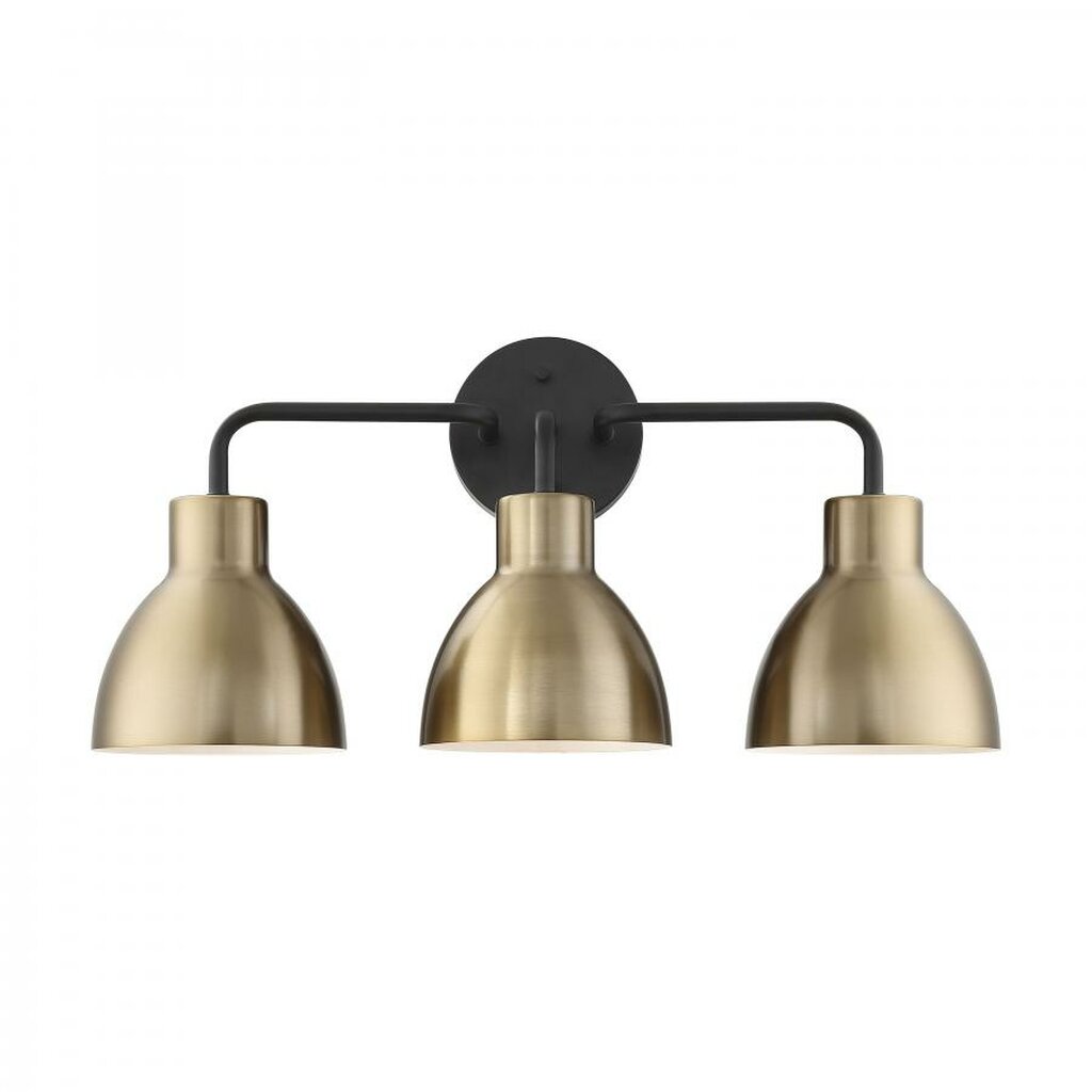 Satco 60-6793 Vanity Fixture Sloan; 3 Light; Matte Black and Burnished