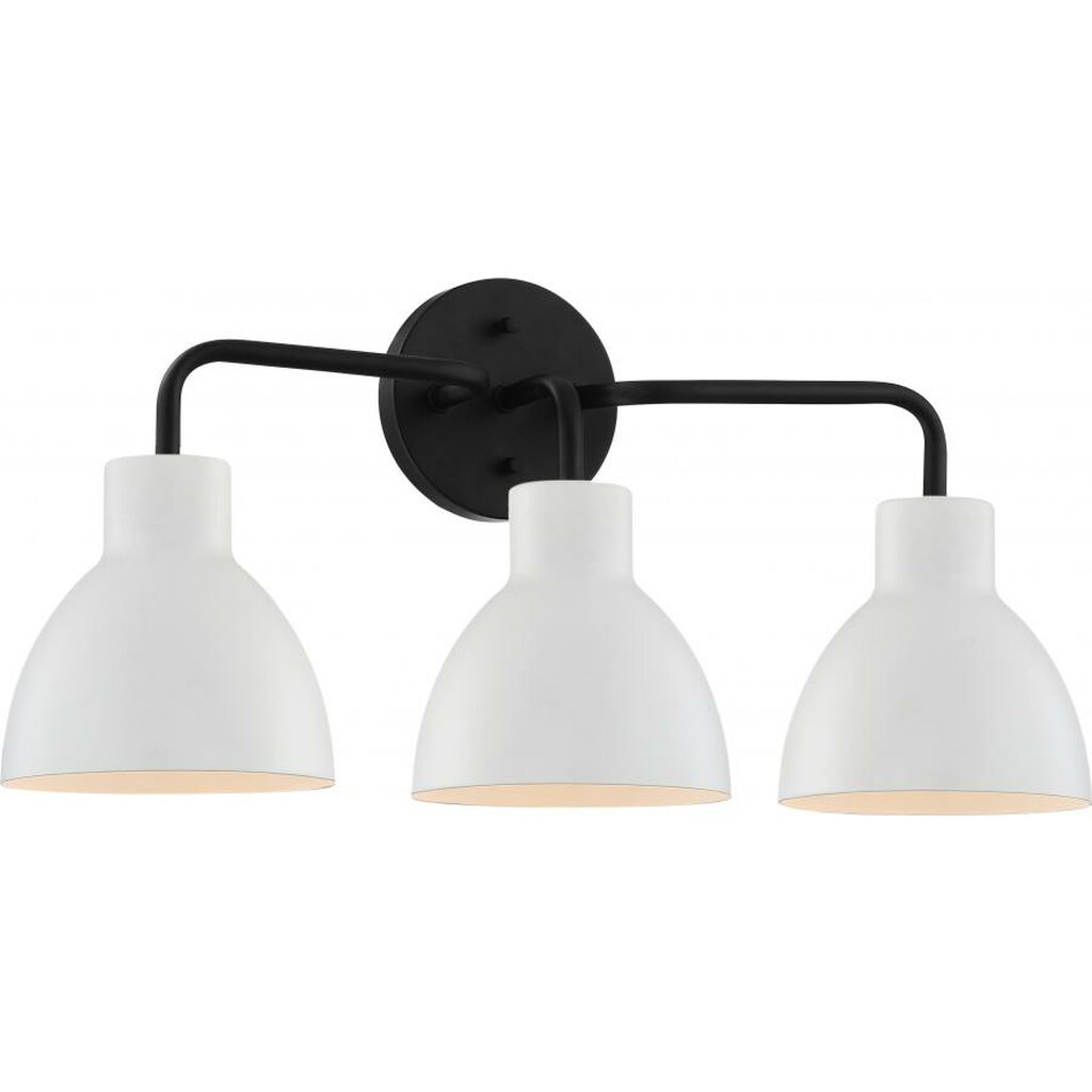 Satco 60-6786 Vanity Fixture Sloan; 3 Light; Matte Black Finish with