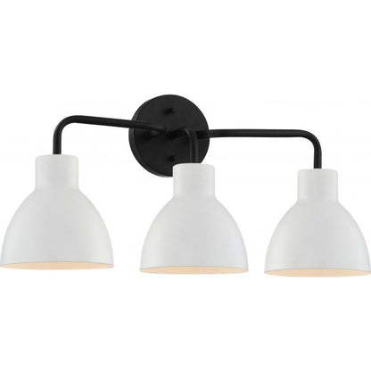 Satco 60-6786 Vanity Fixture Sloan; 3 Light; Matte Black Finish with