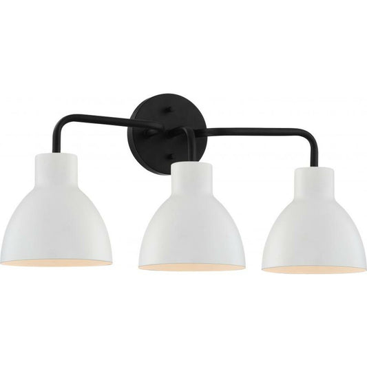 Satco 60-6786 Vanity Fixture Sloan; 3 Light; Matte Black Finish with