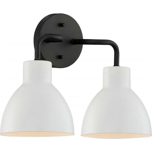 Satco 60-6785 Vanity Fixture Sloan; 2 Light; Matte Black Finish with