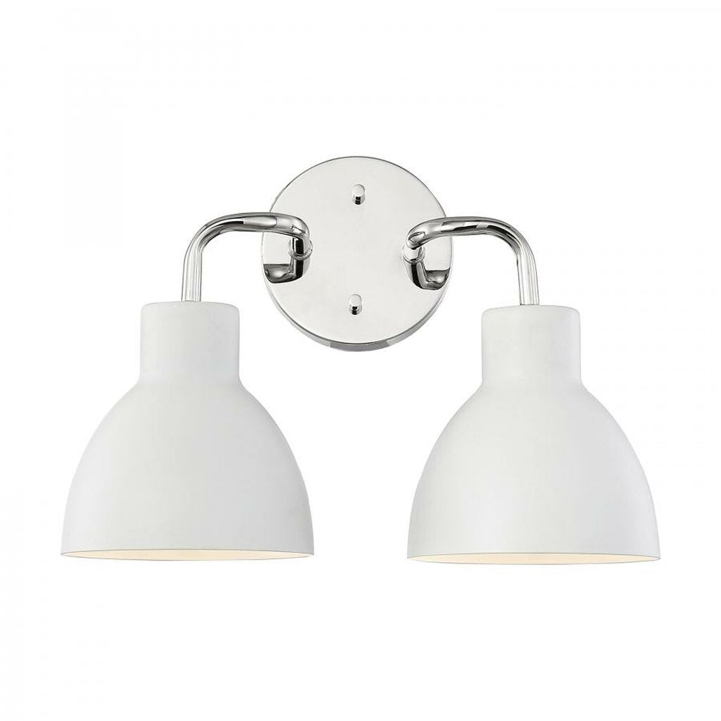 Satco 60-6782 Vanity Fixture Sloan; 2 Light; Polished Nickel Finish