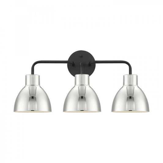 Satco 60-6773 Vanity Fixture Sloan; 3 Light; Matte Black Finish with