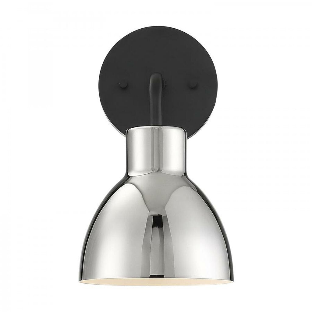 Satco 60-6771 Vanity Fixture Sloan; 1 Light; Matte Black Finish with