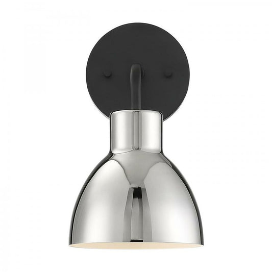 Satco 60-6771 Vanity Fixture Sloan; 1 Light; Matte Black Finish with