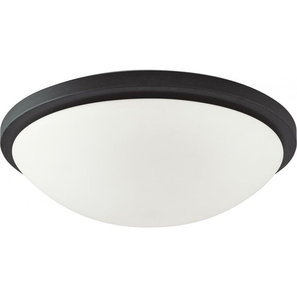Satco 62-1442 18W LED Flush Mount Fixture Button 11 in.; Black Finish