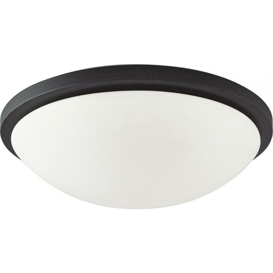 Satco 62-1442 18W LED Flush Mount Fixture Button 11 in.; Black Finish