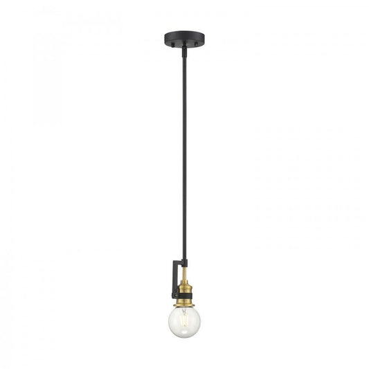 Satco 60-6975 Mini Pendant Fixture Intention; 1 Light; Warm Brass and