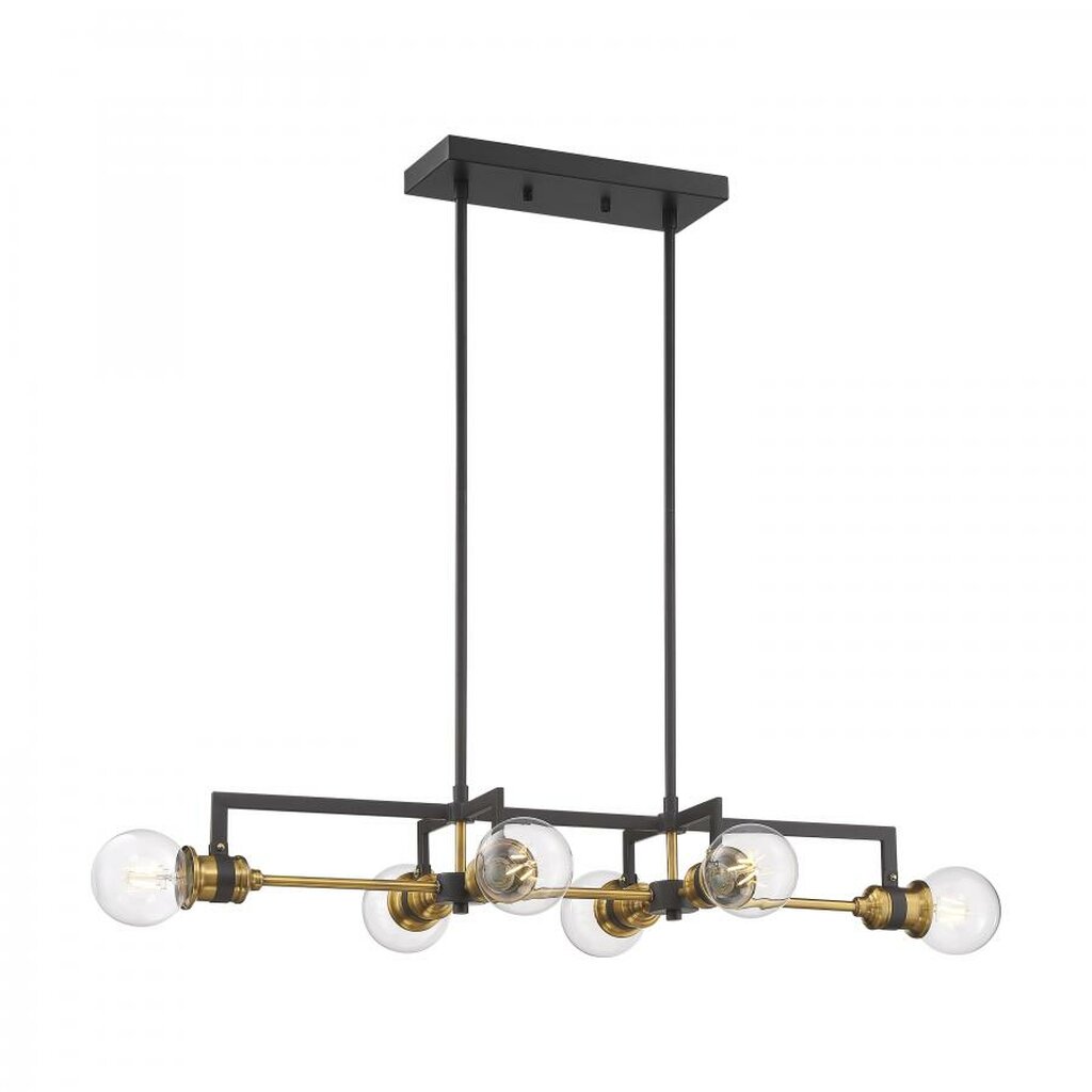 Satco 60-6977 Island Pendant Fixture Intention; 6 Light; Warm Brass