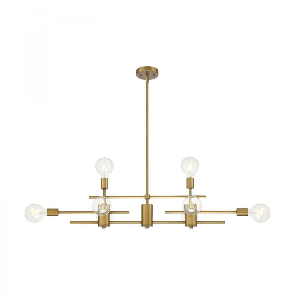 Satco 60-6872 Island Pendant Fixture Delphi; 8 Light; Aged Gold Finish