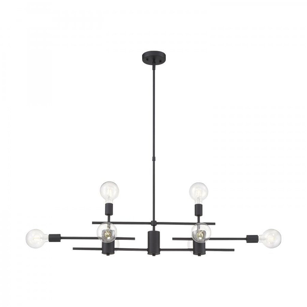 Satco 60-6862 Island Pendant Fixture Delphi; 8 Light; Black Finish