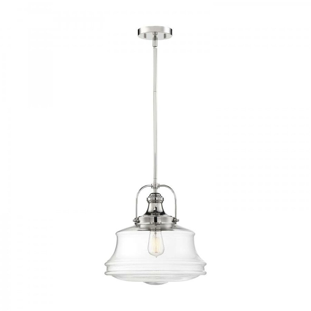 Satco 60-6758 Pendant Fixture Basel; 1 Light; Polished Nickel Finish