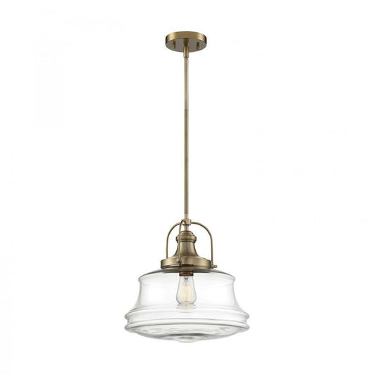 Satco 60-6757 Pendant Fixture Basel; 1 Light; Burnished Brass Finish