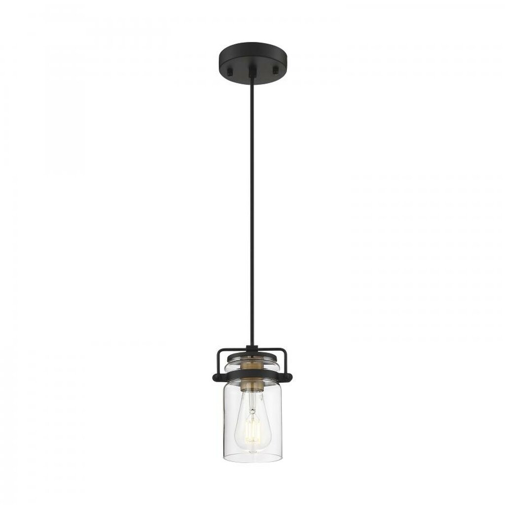 Satco 60-6733 Mini Pendant Fixture Antebellum; 1 Light; Black and Aged