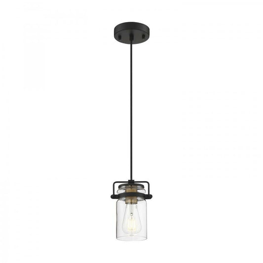 Satco 60-6733 Mini Pendant Fixture Antebellum; 1 Light; Black and Aged