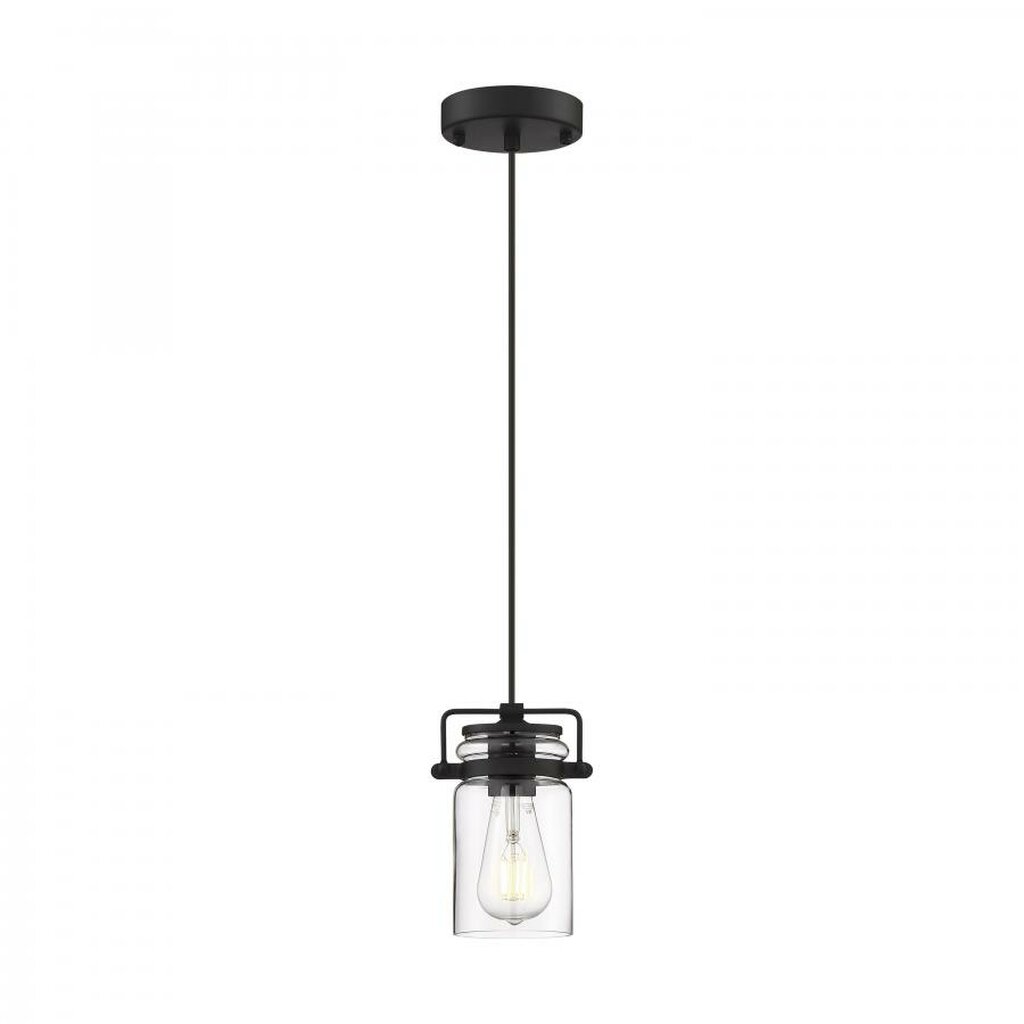 Satco 60-6732 Mini Pendant Fixture Antebellum; 1 Light; Matte Black