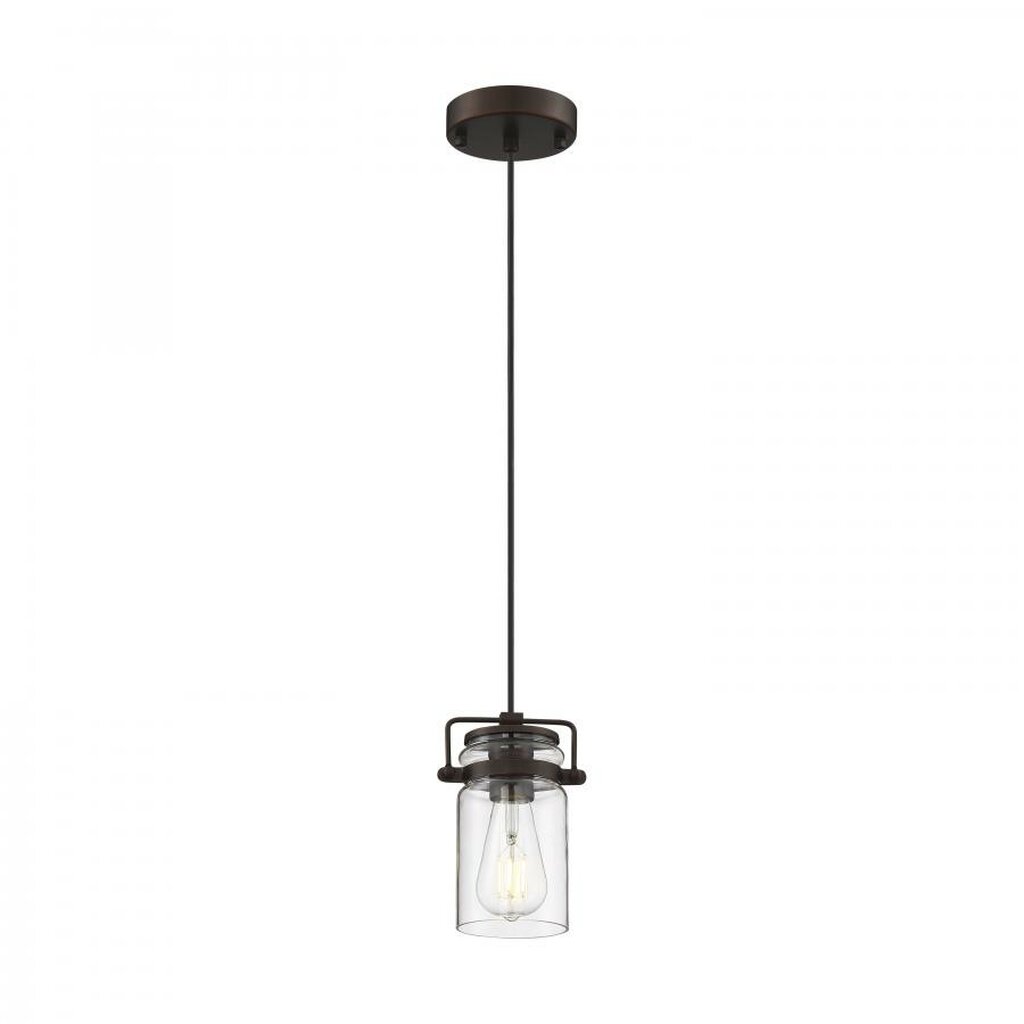 Satco 60-6731 Mini Pendant Fixture Antebellum; 1 Light; Mahogany