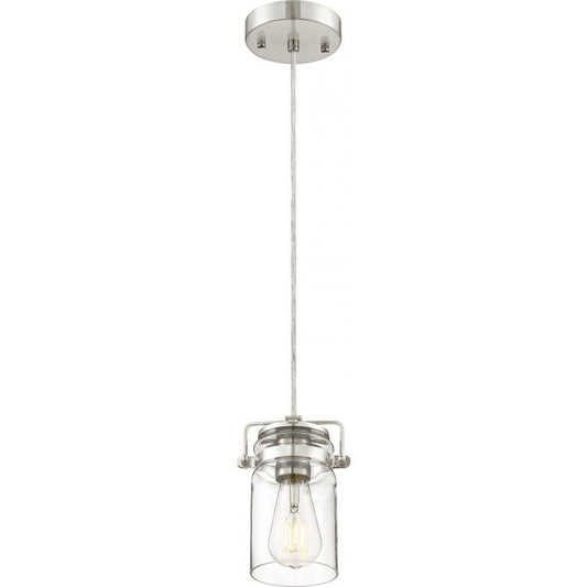 Satco 60-6736 Mini Pendant Fixture Antebellum; 1 Light; Brushed Nickel