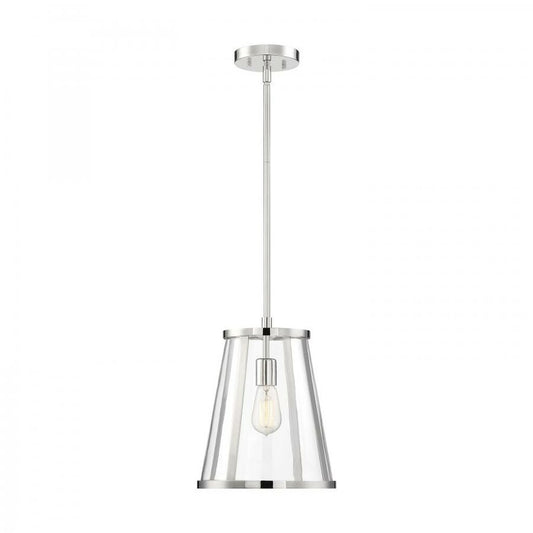 Satco 60-6698 Pendant Fixture Bruge; 1 Light; Polished Nickel Finish