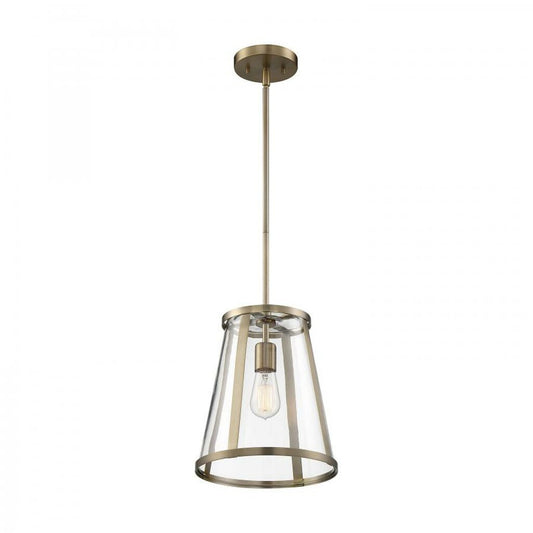 Satco 60-6697 Pendant Fixture Bruge; 1 Light; Burnished Brass Finish