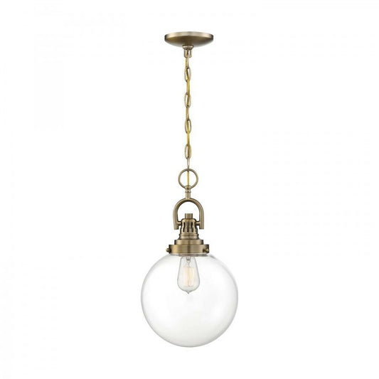 Satco 60-6671 Pendant Fixture Skyloft; 1 Light; Burnished Brass Finish