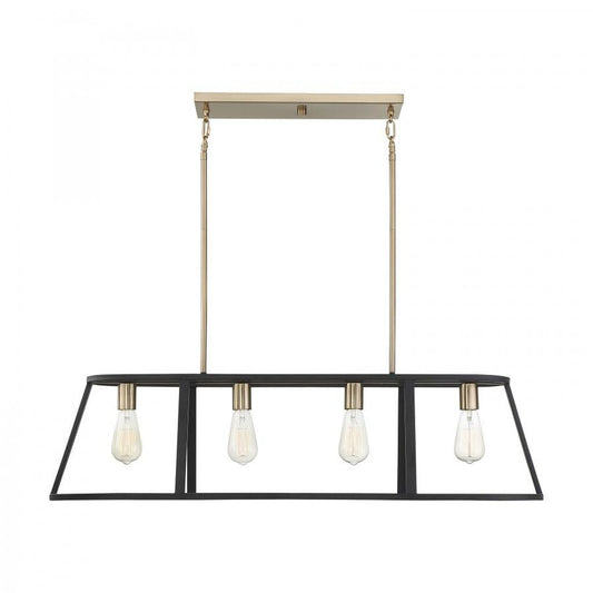 Satco 60-6644 Island Pendant Fixture Chassis; 4 Light; Copper Brushed