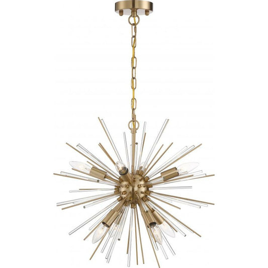 Satco 60-6994 Chandelier Fixture Cirrus; 8 Light; Vintage Brass Finish