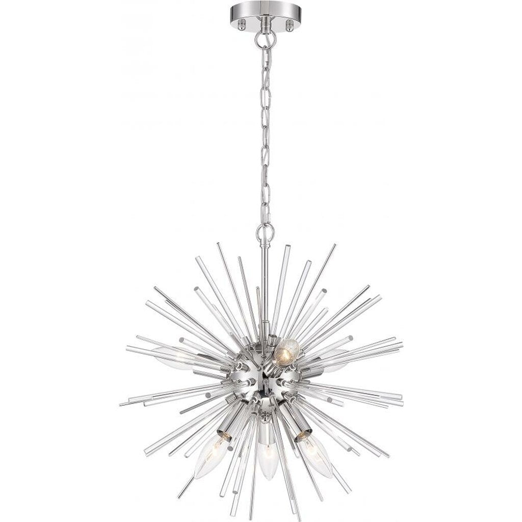 Satco 60-6993 Chandelier Fixture Cirrus; 8 Light; Polished Nickel