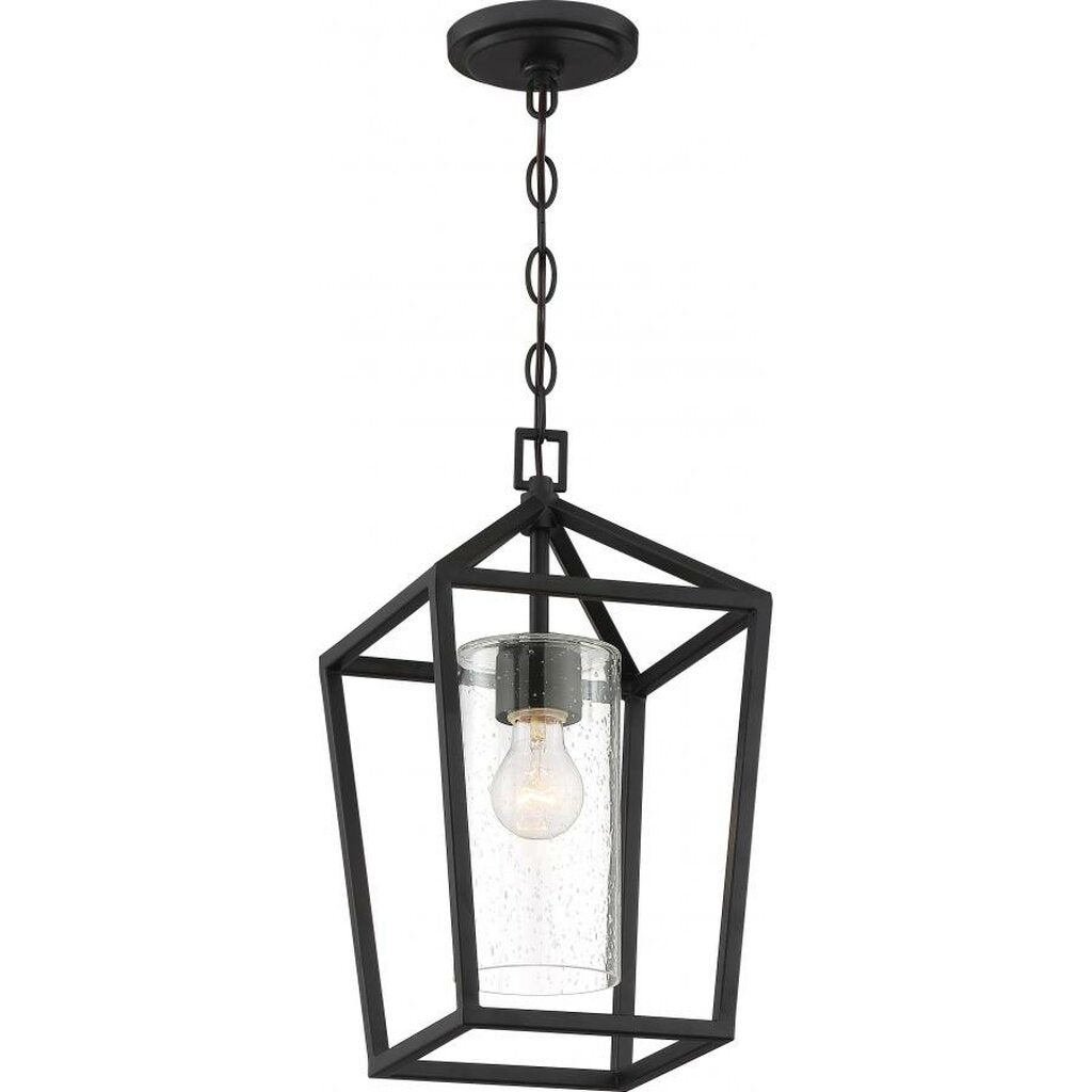 Satco 60-6594 Hanging Lantern Fixture Hopewell; 1 Light; Matte Black