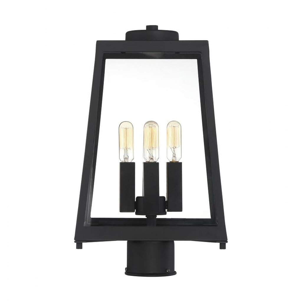 Satco 60-6585 Post Lantern Fixture Halifax; 4 Light; Matte Black