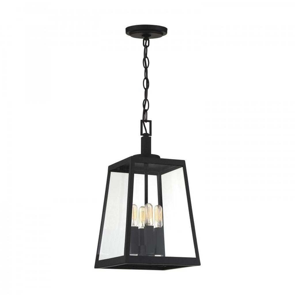 Satco 60-6584 Hanging Lantern Fixture Halifax; 4 Light; Matte Black