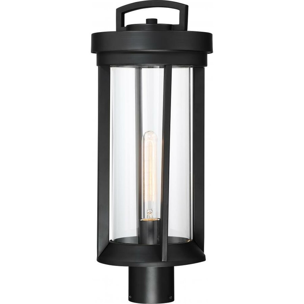 Satco 60-6503 Post Lantern Fixture Huron; 1 Light; Aged Bronze Finish
