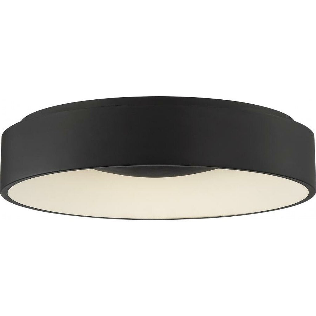 Satco 62-1452 20W LED Flush Mount Fixture Orbit; Black Finish
