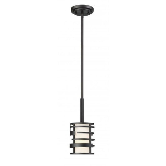 Satco 60-6432 Mini Pendant Fixture Lansing; 1 Light; with Etched Opal
