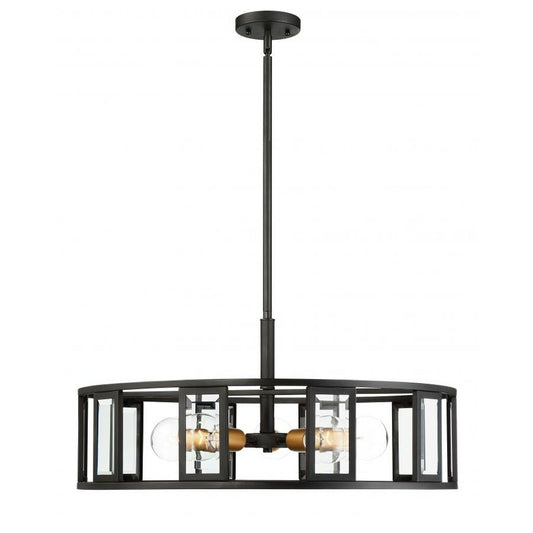 Satco 60-6416 Pendant Fixture Payne; 5 Light; with Clear Beveled Glass