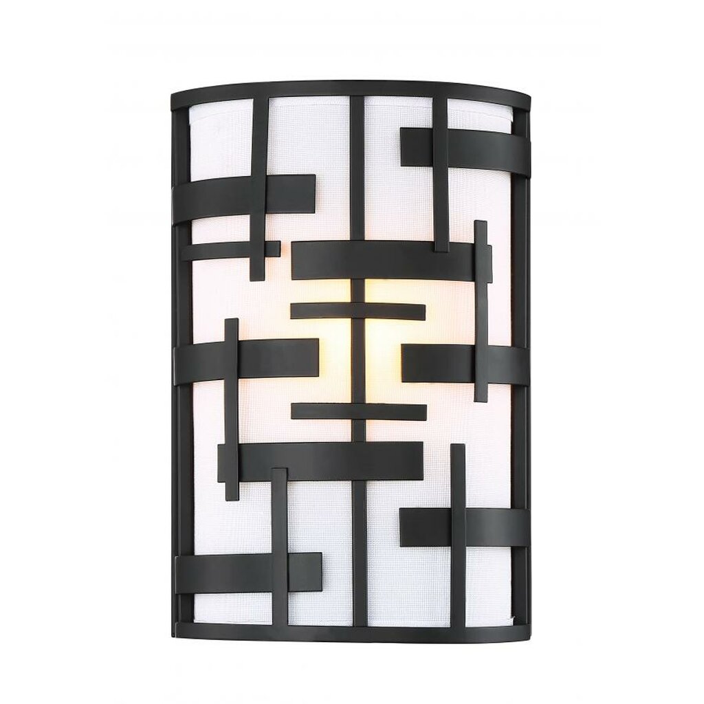 Satco 60-6431 Sconce Fixture Lansing; 2 Light; Wall with White Fabric